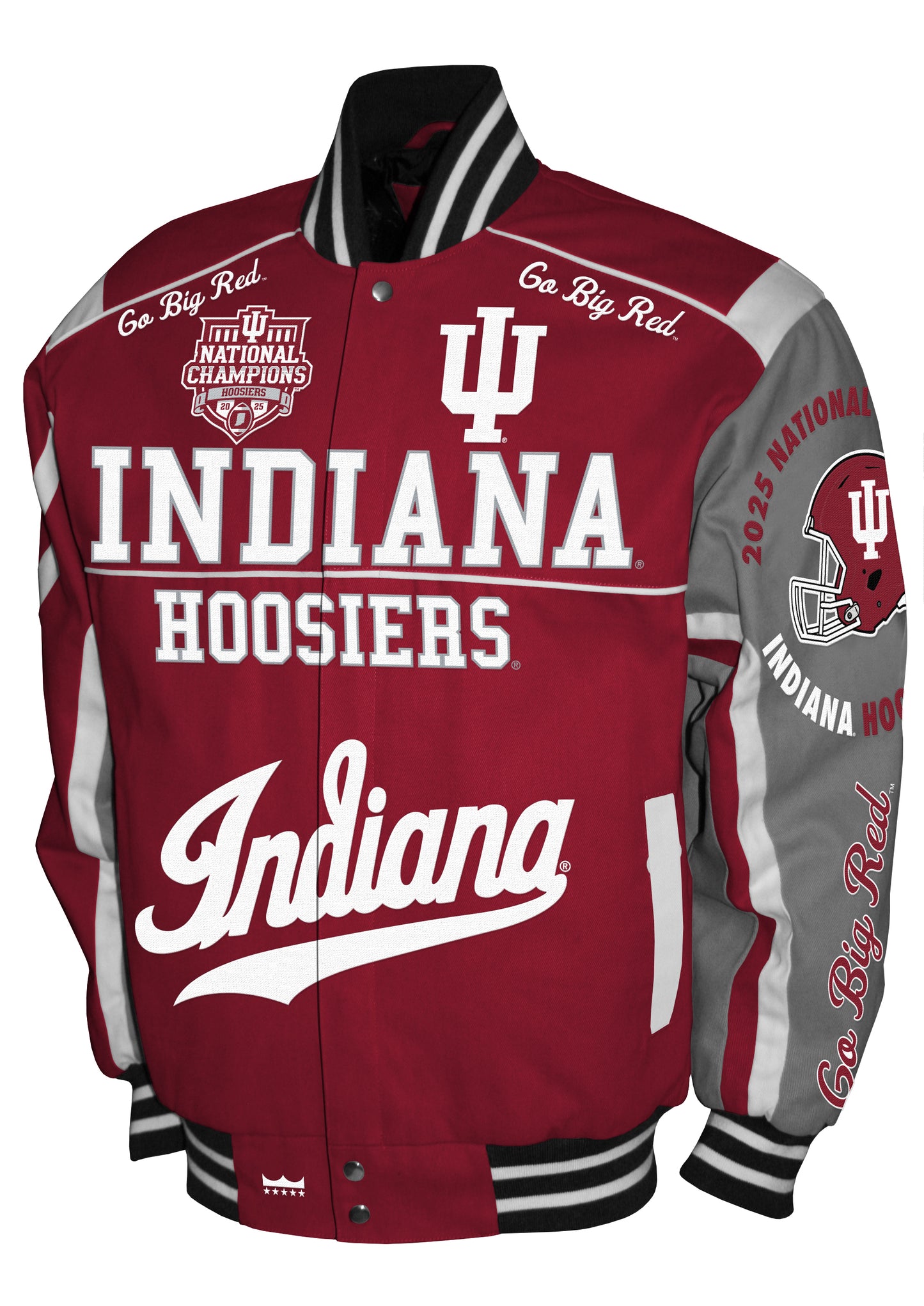 Indiana Hoosiers 2025 National Champions Mens Franchise Club Twill Button Up Jacket
