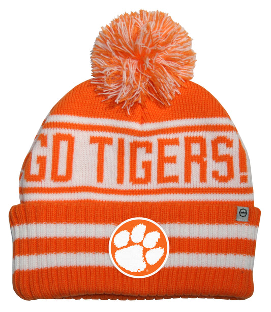 Clemson Tigers Franchise Club Unisex Rally Cry Knit Hat with Pom