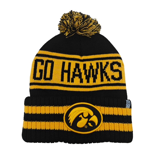 Iowa Hawkeyes Franchise Club Unisex Rally Cry Knit Hat with Pom