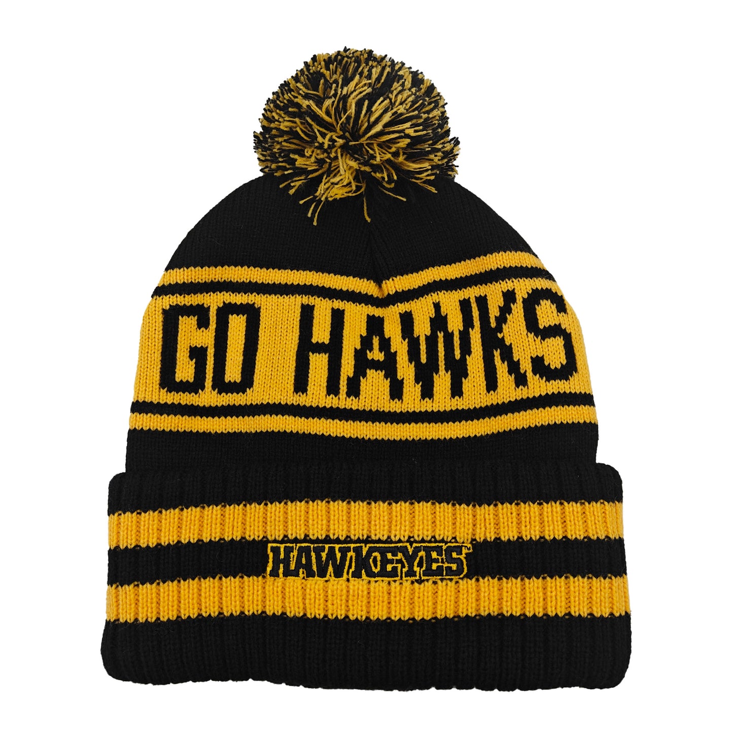 Iowa Hawkeyes Franchise Club Unisex Rally Cry Knit Hat with Pom