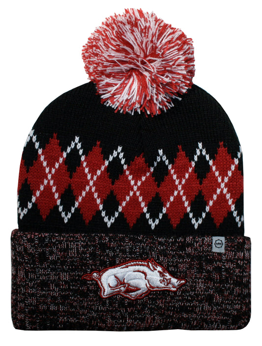 Arkansas Razorbacks Franchise Club Unisex The Blur Knit Hat with Pom