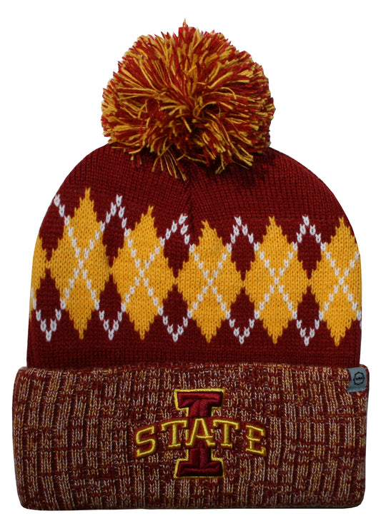 Iowa State Cyclones Franchise Club Unisex The Blur Knit Hat with Pom