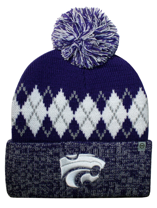 Kansas State Wildcats Franchise Club Unisex The Blur Knit Hat with Pom