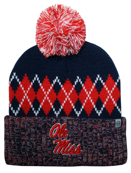 Ole Miss Rebels Franchise Club Unisex The Blur Knit Hat with Pom