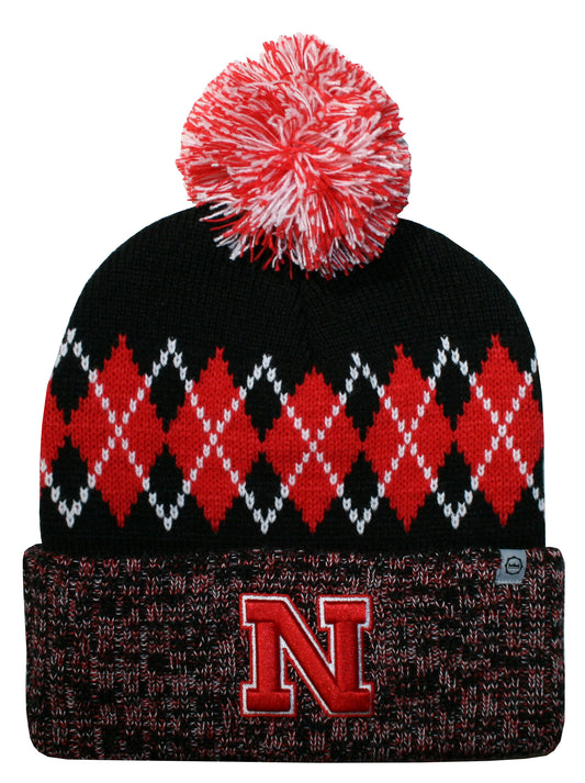 Nebraska Cornhuskers Franchise Club Unisex The Blur Knit Hat with Pom