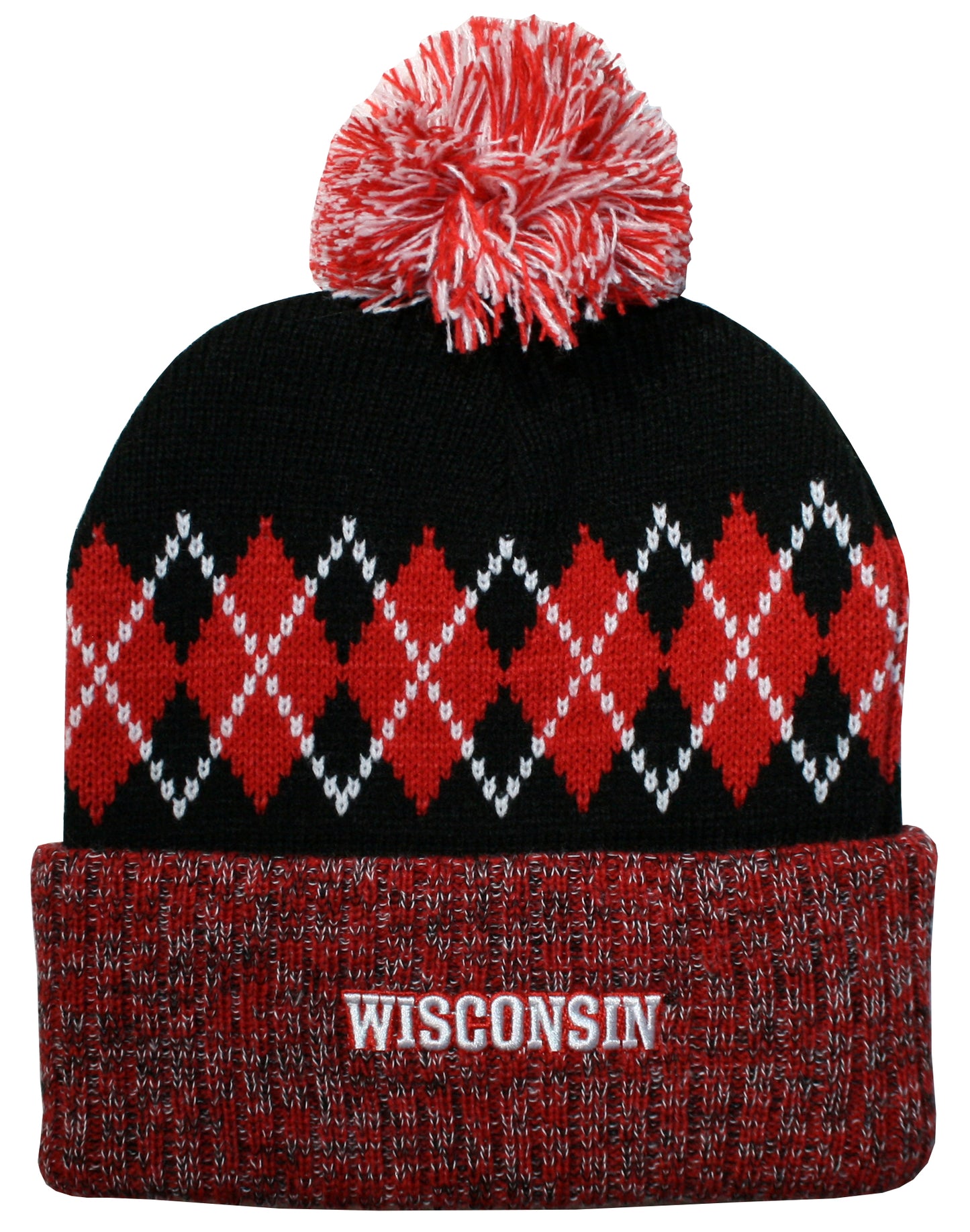 Wisconsin Badgers Franchise Club Unisex The Blur Knit Hat with Pom