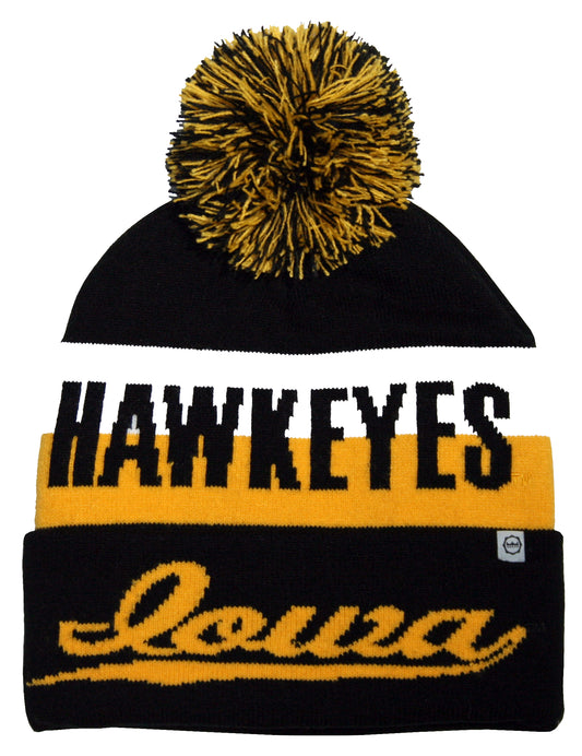 Iowa Hawkeyes Franchise Club Unisex Jaquard Knit Hat with Pom
