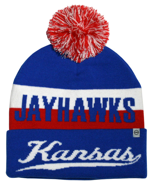 Kansas Jayhawks Franchise Club Unisex Jaquard Knit Hat with Pom
