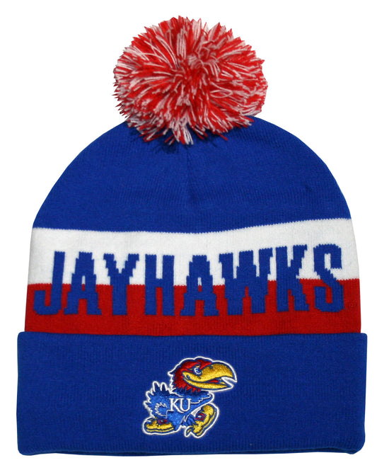 Kansas Jayhawks Franchise Club Unisex Jaquard Knit Hat with Pom