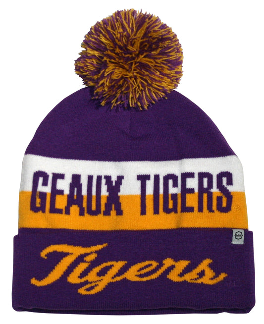 LSU Tigers Franchise Club Unisex Jaquard Knit Hat with Pom