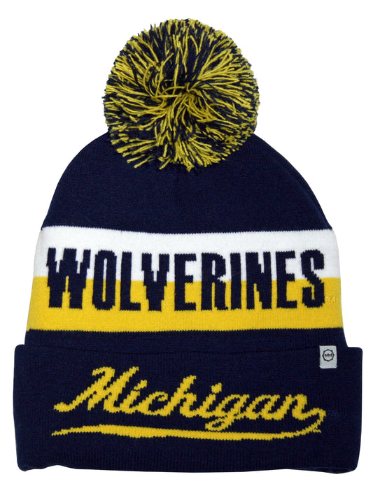 Michigan Wolverines Franchise Club Unisex Jaquard Knit Hat with Pom