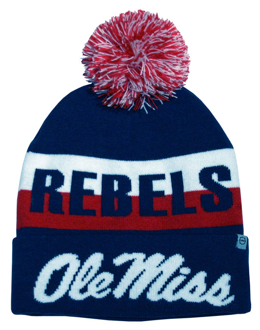 Ole Miss Rebels Franchise Club Unisex Jaquard Knit Hat with Pom