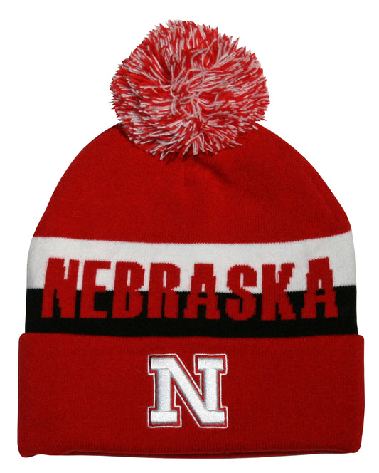 Nebraska Cornhuskers Franchise Club Unisex Jaquard Knit Hat with Pom