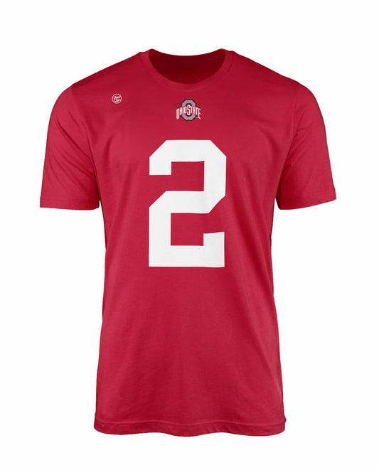 Ohio State Buckeyes NIL Emeka Egbuka Dyme Lyfe Mens Player Name and Number T-Shirt