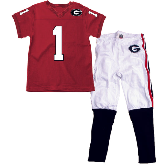 Georgia Bulldogs Wes and Willy Boys Kids Short Sleeve Pajama Set