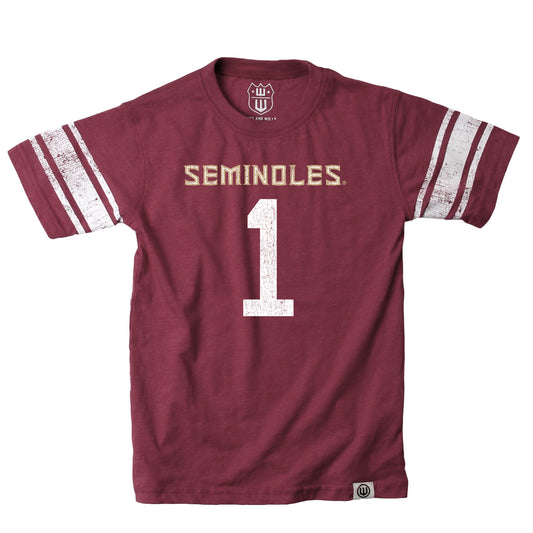 Florida State Seminoles Wes and Willy Youth Boys College Short Sleeve Jersey T-Shirt