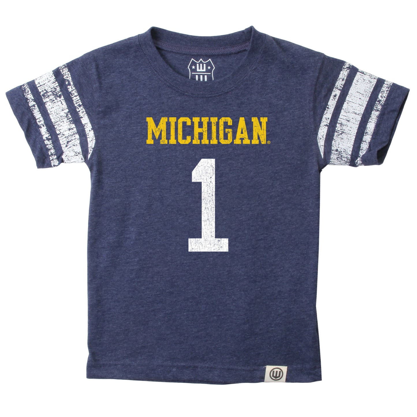 Michigan Wolverines Wes and Willy Youth Boys College Short Sleeve Jersey T-Shirt