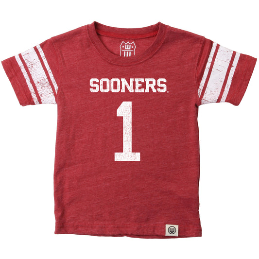 Oklahoma Sooners Wes and Willy Youth Boys College Short Sleeve Jersey T-Shirt