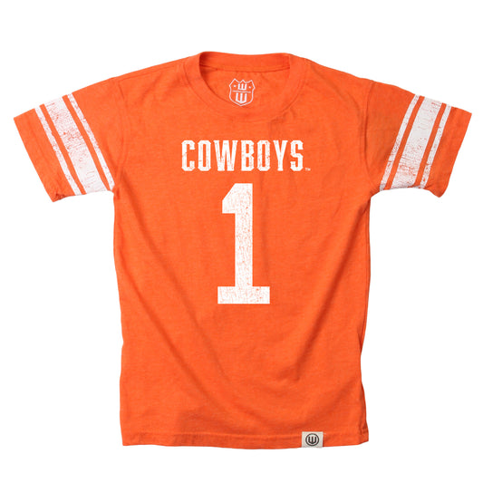 Oklahoma State Cowboys Wes and Willy Youth Boys College Short Sleeve Jersey T-Shirt