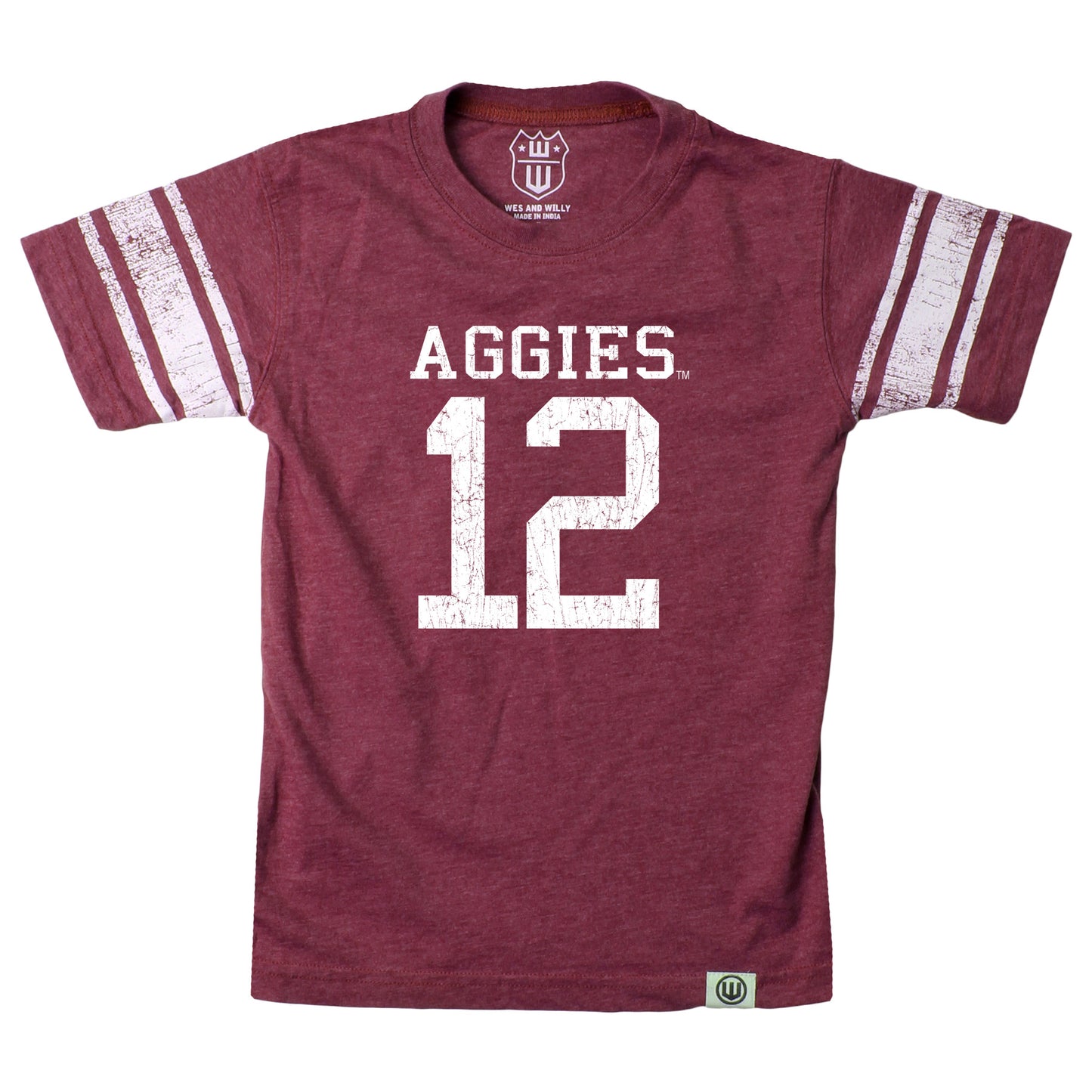 Texas A&M Aggies Wes and Willy Youth Boys College Short Sleeve Jersey T-Shirt