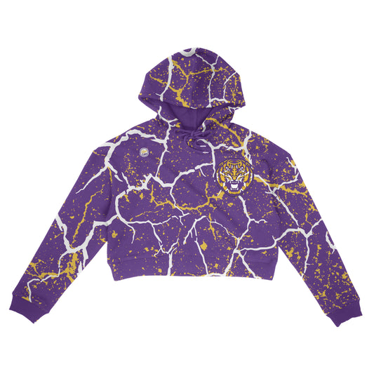 LSU Tigers Womens Dyme Lyfe Storm Crop Top Hoodie