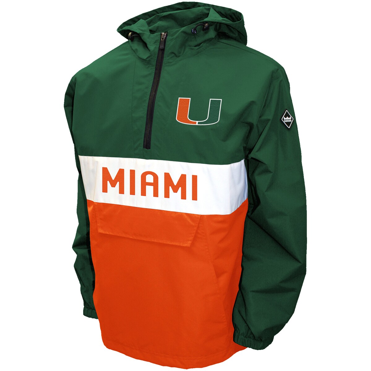 Miami Hurricanes Franchise Club Mens NCAA Alpha Anorak Jacket