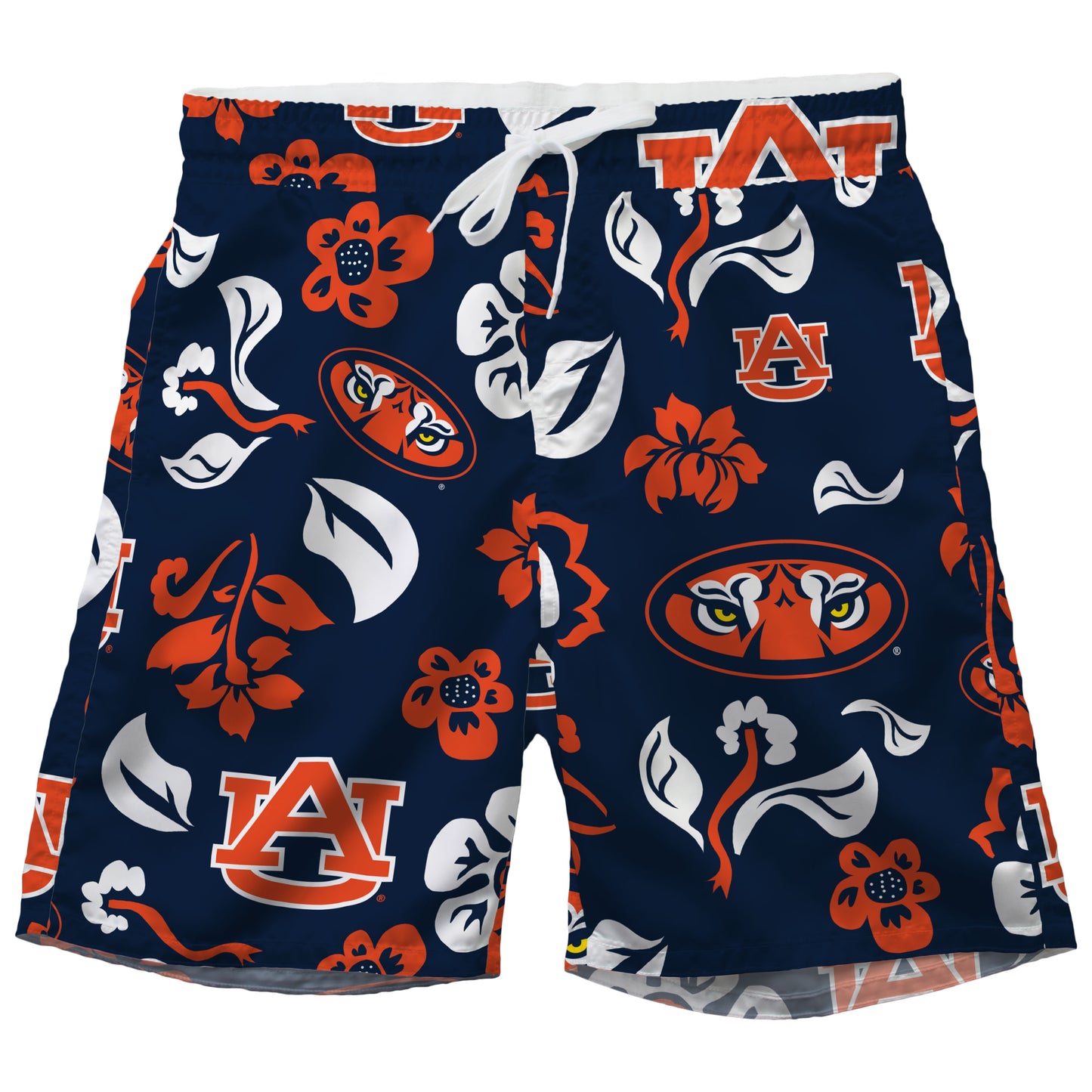 Auburn Tigers Wes and Willy Mens College Floral Swim Trunk