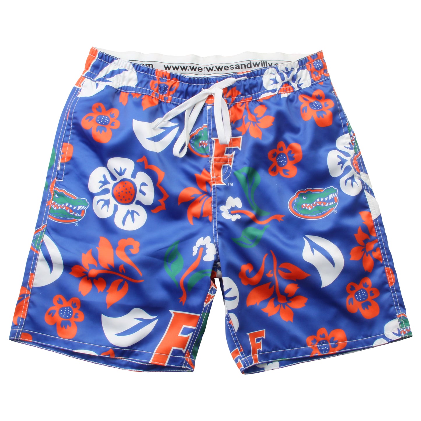 Florida Gators Wes and Willy Mens College Floral Swim Trunk