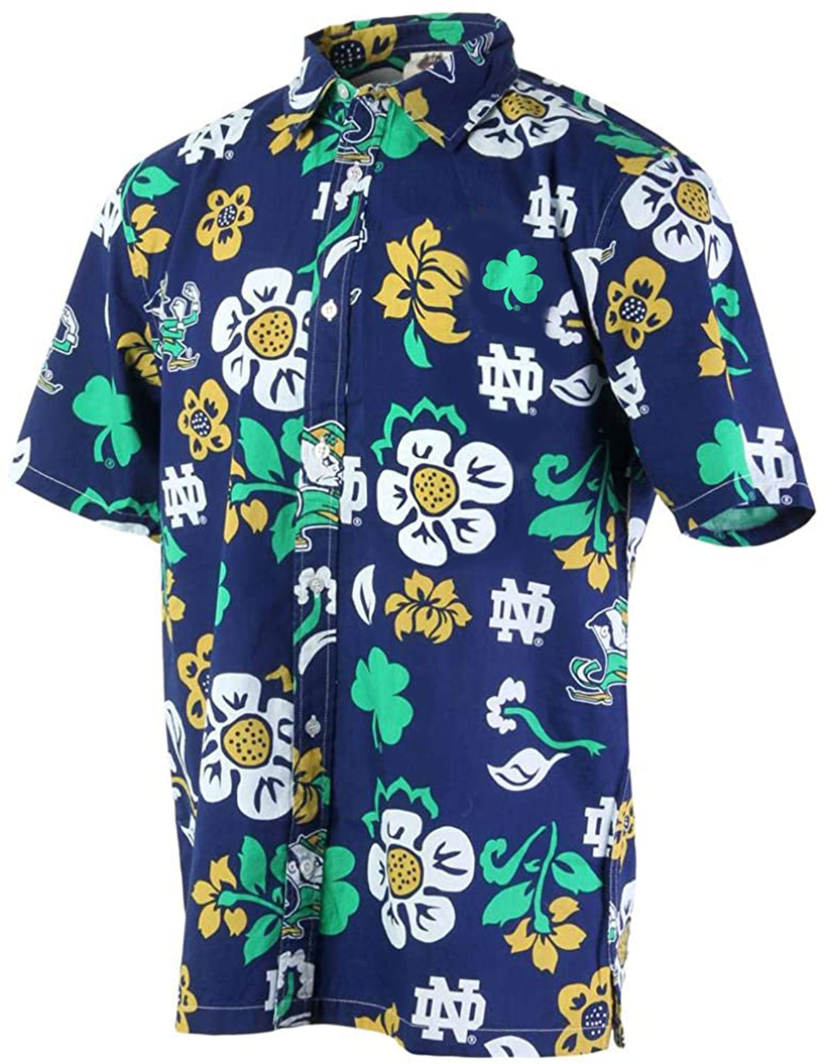 Notre Dame Fighting Irish Wes and Willy Mens College Floral Shirt