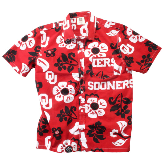 Oklahoma Sooners Wes and Willy Mens College Floral Shirt