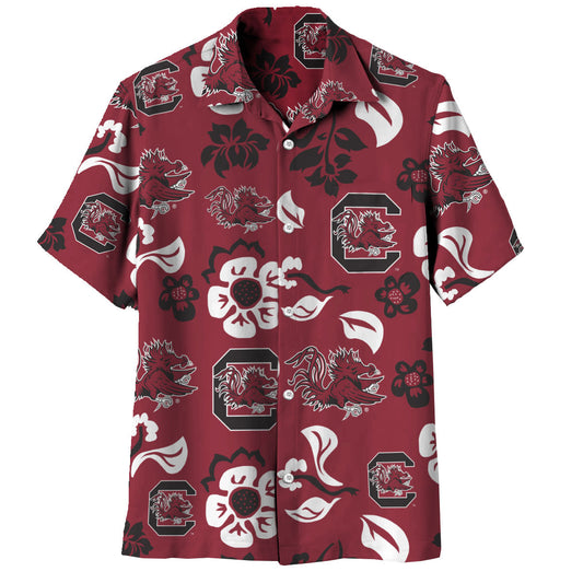 South Carolina Gamecocks Wes and Willy Mens College Floral Shirt