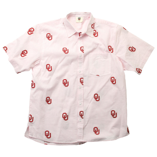 Oklahoma Sooners Wes and Willy Mens College Seersucker Shirt