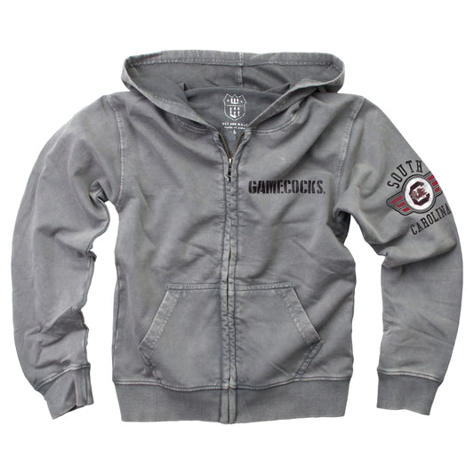 South Carolina Gamecocks Wes and Willy Boys Zip Up Hoodie Jacket Castlerock Faded Fleece