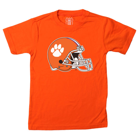 Clemson Tigers Wes and Willy Youth College Helmet Logo T-Shirt