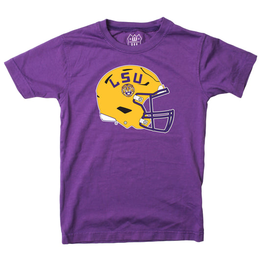 LSU Tigers Wes and Willy Youth College Helmet Logo T-Shirt