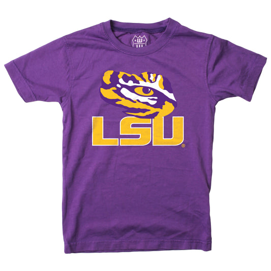 LSU Tigers Wes and Willy Youth Boys College Team Logo T-Shirt