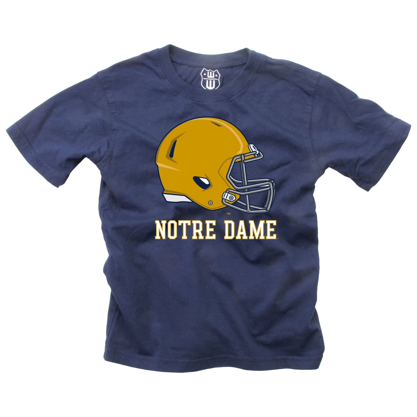 Notre Dame Fighting Irish Wes and Willy Youth College Helmet Logo T-Shirt