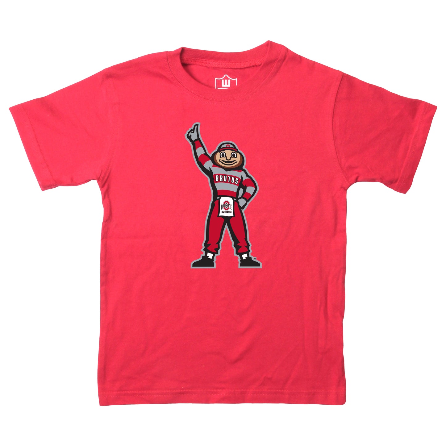 Ohio State Buckeyes Wes and Willy Youth Boys College Team Logo T-Shirt Brutus Stand