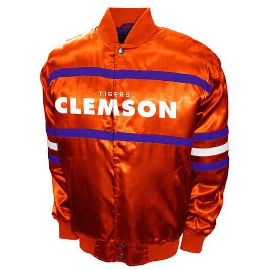 Clemson Tigers Franchise Club Mens 2nd Era Full-Snap Satin Jacket