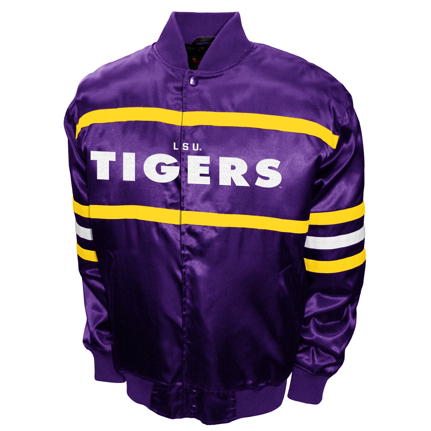 LSU Tigers Franchise Club Mens 2nd Era Full-Snap Satin Jacket