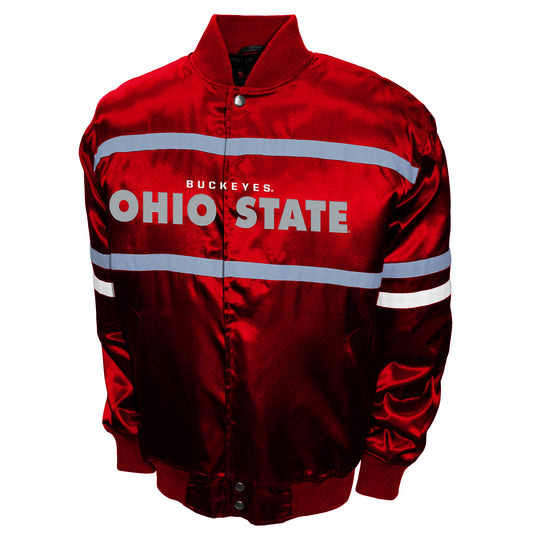 Ohio State Buckeyes Franchise Club Mens 2nd Era Full-Snap Satin Jacket