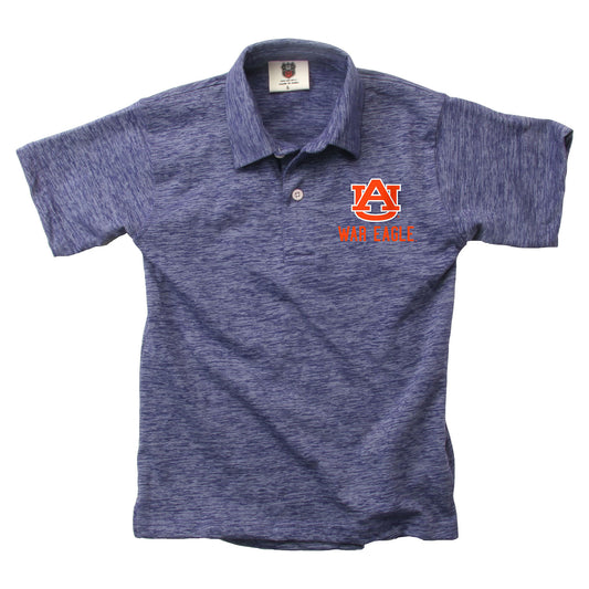 Auburn Tigers Wes and Willy Youth Boys Cloudy Yarn College Short Sleeve Polo