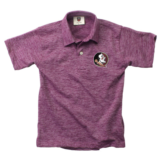 Florida State Seminoles Wes and Willy Youth Boys Cloudy Yarn College Short Sleeve Polo