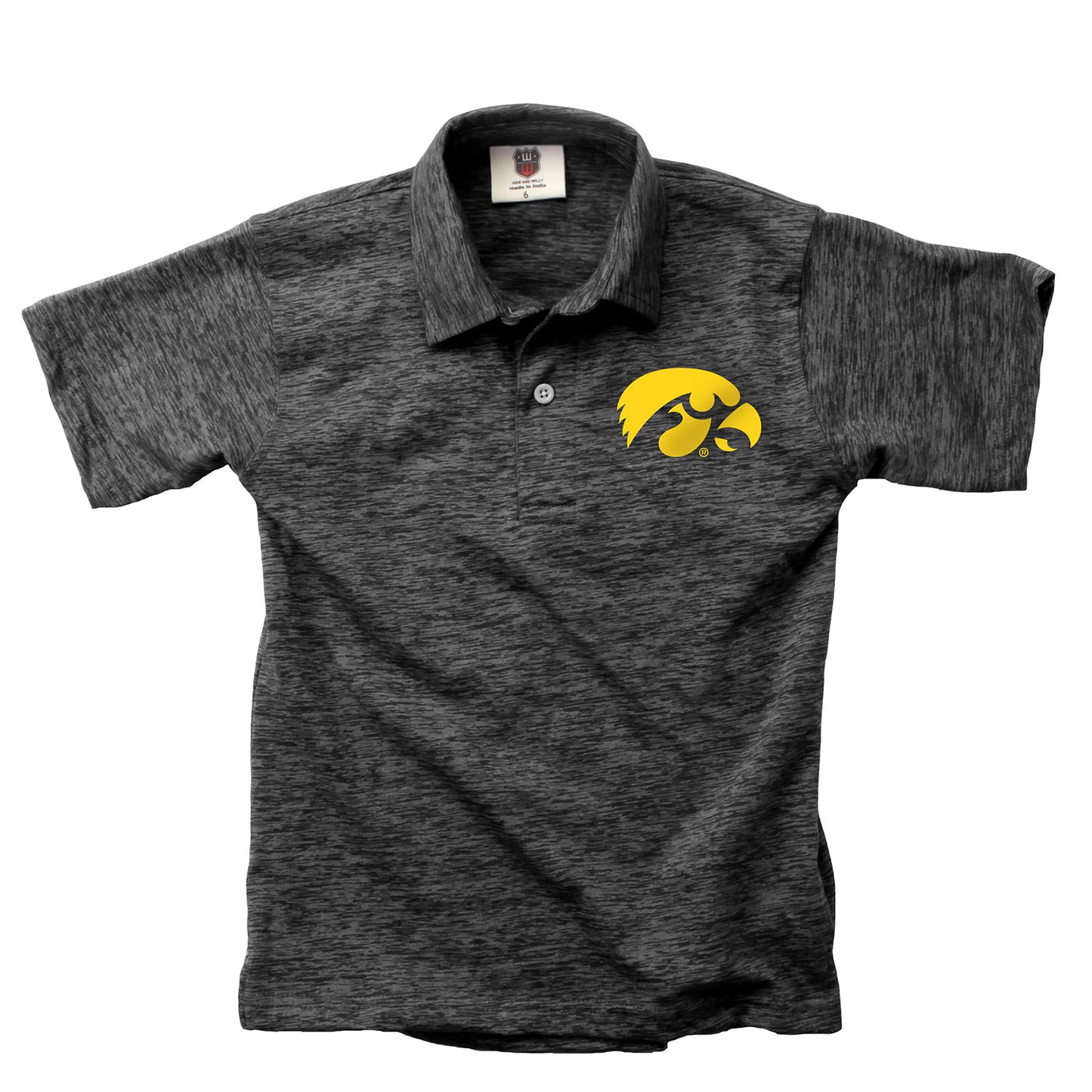 Iowa Hawkeyes Wes and Willy Youth Boys Cloudy Yarn College Short Sleeve Polo