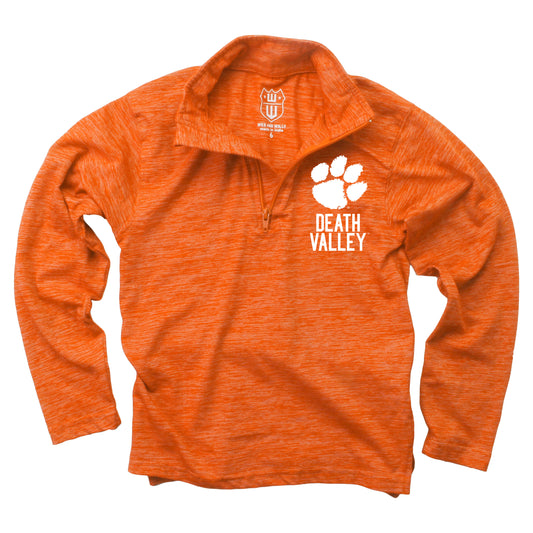 Clemson Tigers Wes and Willy Youth Boys Cloudy Yarn Long Sleeve College Quarter Zip