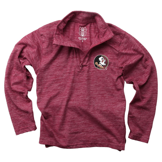 Florida State Seminoles Wes and Willy Youth Boys Cloudy Yarn Long Sleeve College Quarter Zip