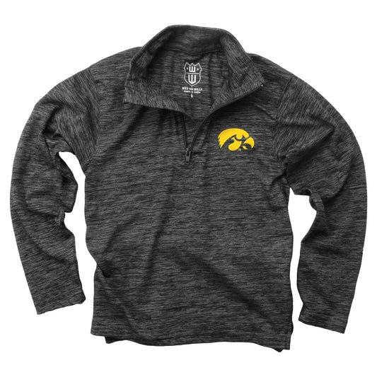 Iowa Hawkeyes Wes and Willy Youth Boys Cloudy Yarn Long Sleeve College Quarter Zip