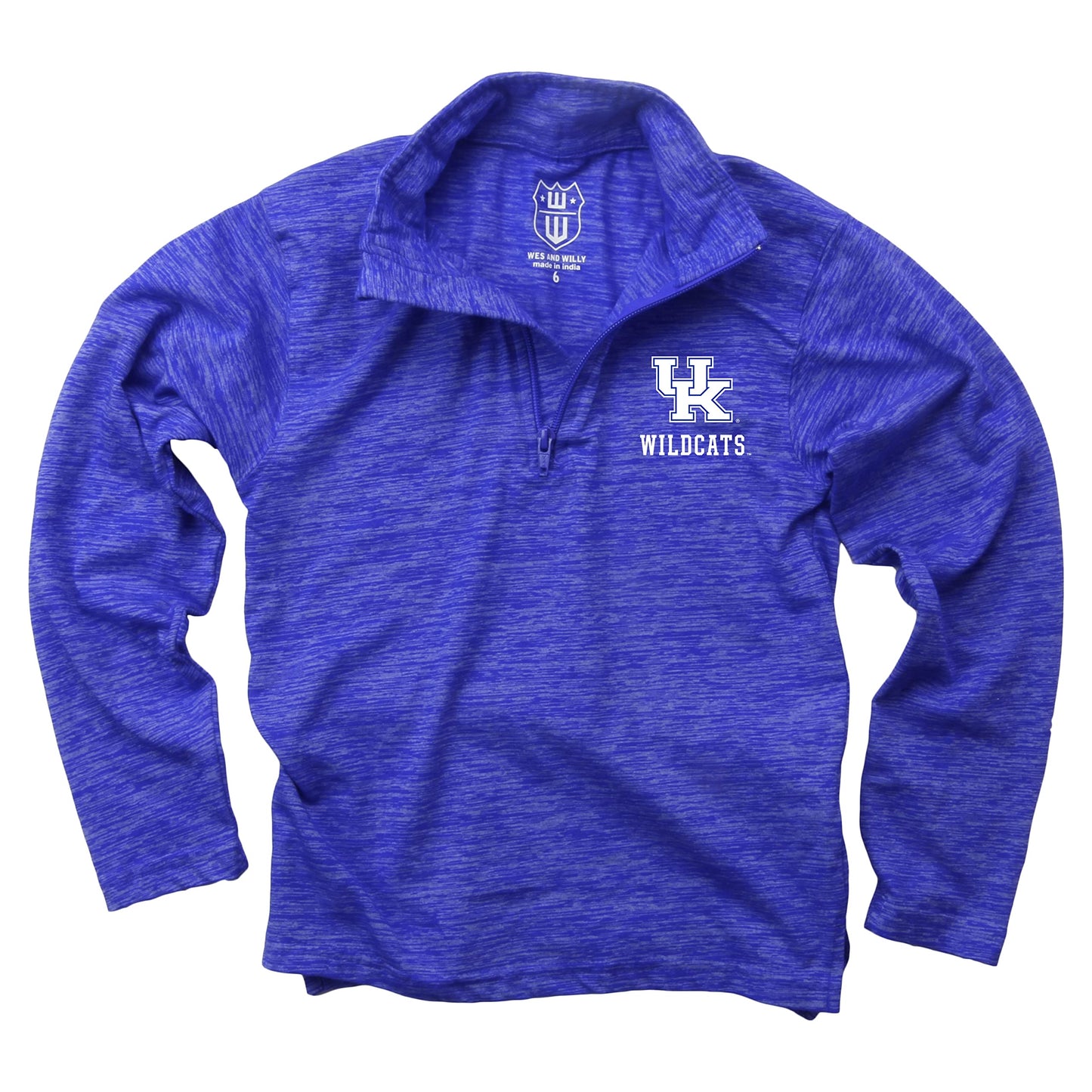 Kentucky Wildcats Wes and Willy Youth Boys Cloudy Yarn Long Sleeve College Quarter Zip