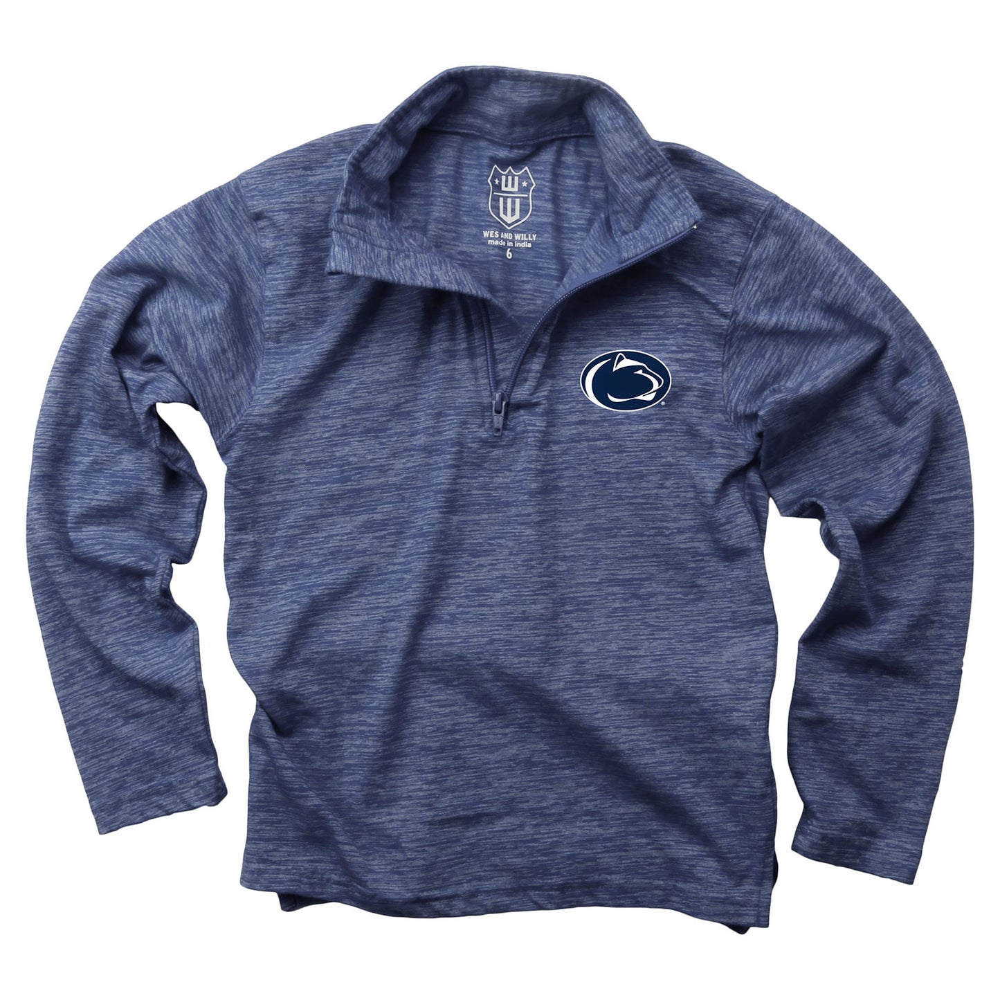 Penn State Nittany Lions Wes and Willy Youth Boys Cloudy Yarn Long Sleeve College Quarter Zip