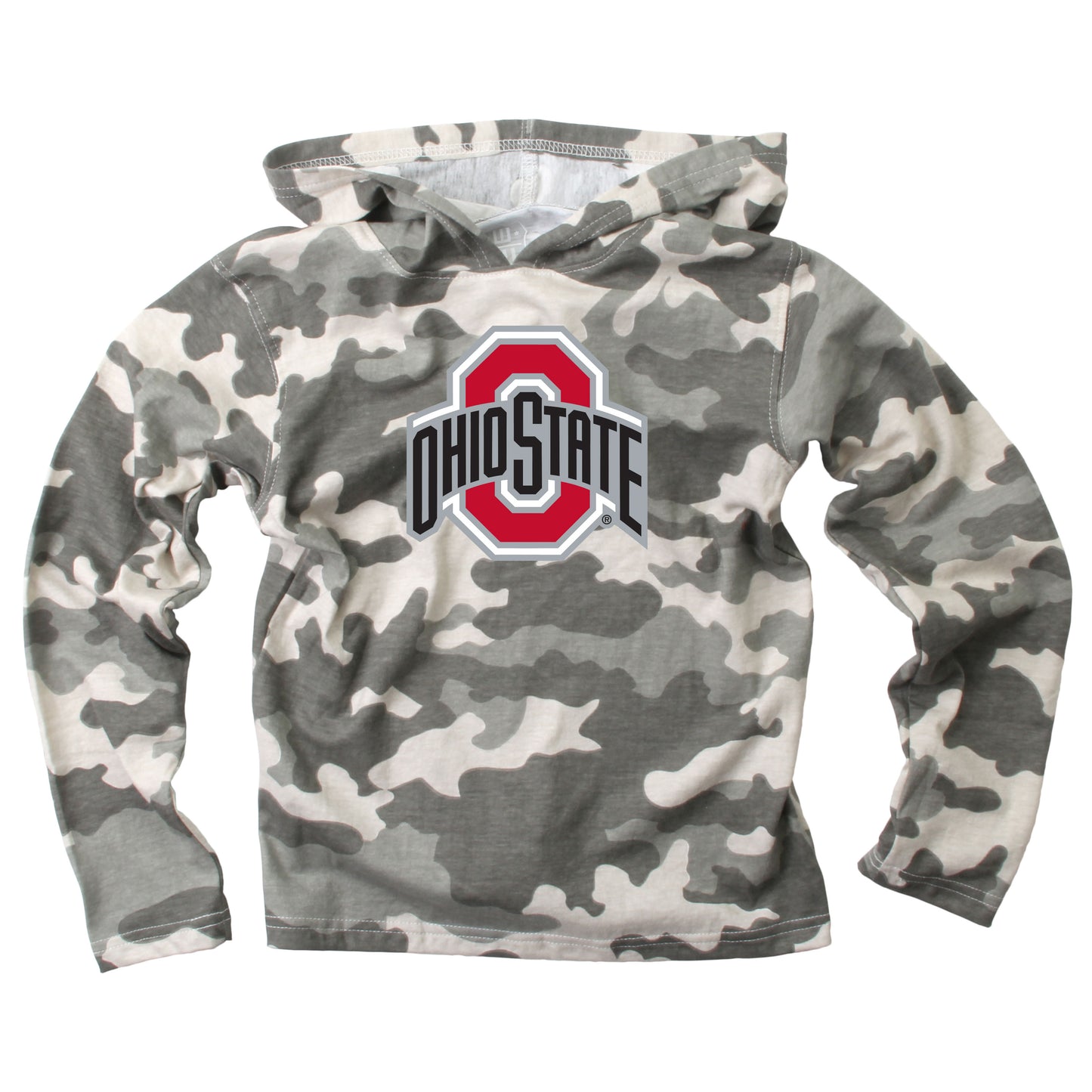 Ohio State Buckeyes Wes and Willy Youth Boys Long Sleeve Camo Hooded T-Shirt